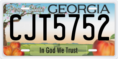 GA license plate CJT5752