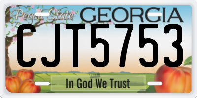 GA license plate CJT5753