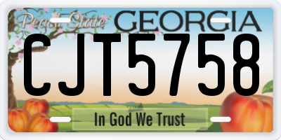 GA license plate CJT5758