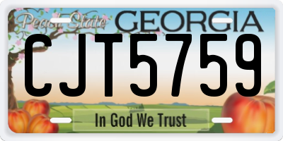 GA license plate CJT5759