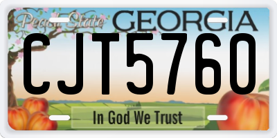 GA license plate CJT5760