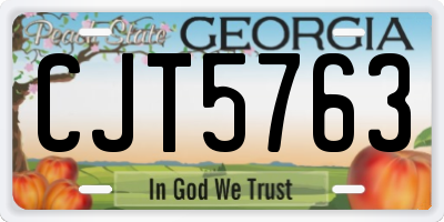 GA license plate CJT5763