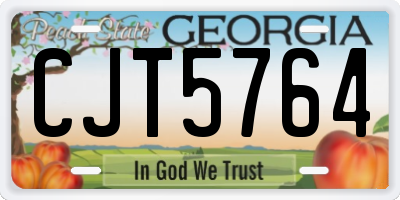 GA license plate CJT5764