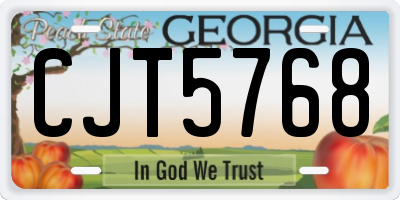 GA license plate CJT5768