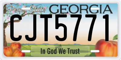 GA license plate CJT5771