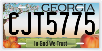 GA license plate CJT5775