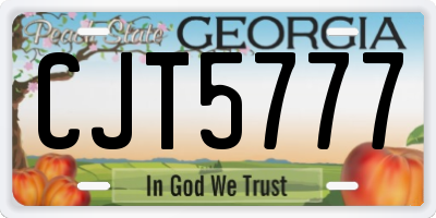 GA license plate CJT5777