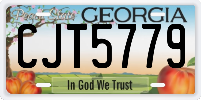 GA license plate CJT5779