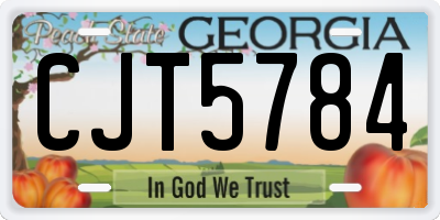 GA license plate CJT5784