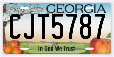 GA license plate CJT5787