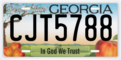 GA license plate CJT5788
