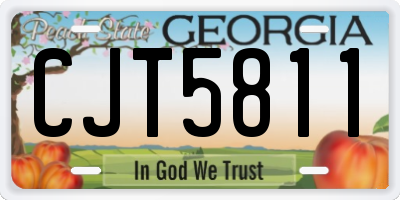 GA license plate CJT5811