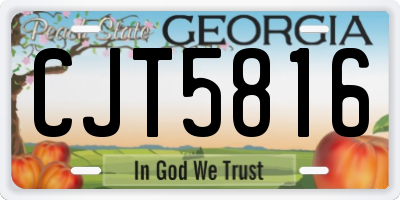 GA license plate CJT5816