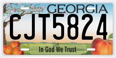 GA license plate CJT5824