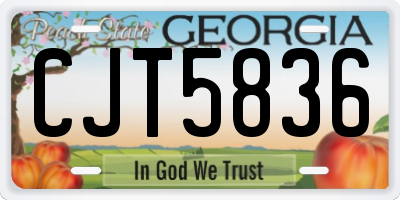 GA license plate CJT5836