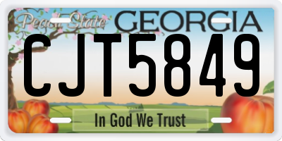 GA license plate CJT5849