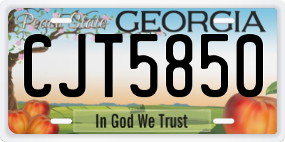 GA license plate CJT5850