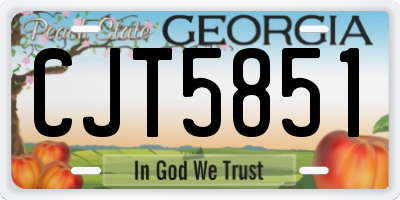 GA license plate CJT5851