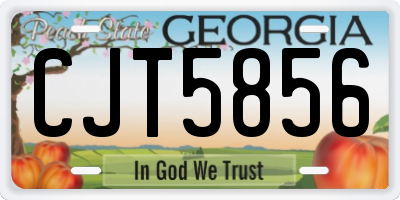 GA license plate CJT5856