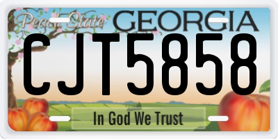 GA license plate CJT5858