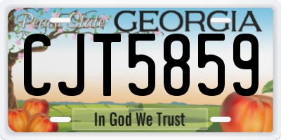 GA license plate CJT5859