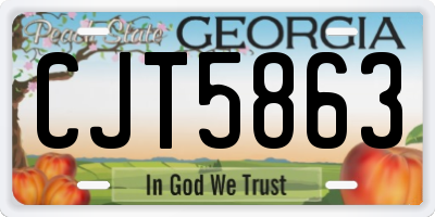GA license plate CJT5863