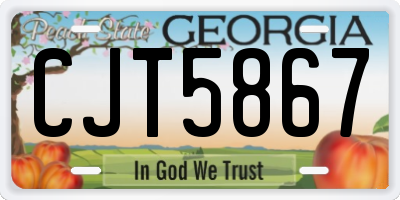 GA license plate CJT5867