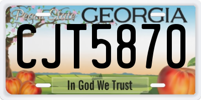 GA license plate CJT5870