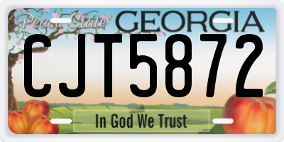 GA license plate CJT5872