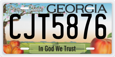 GA license plate CJT5876