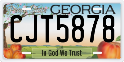 GA license plate CJT5878
