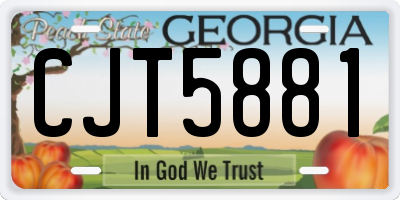 GA license plate CJT5881