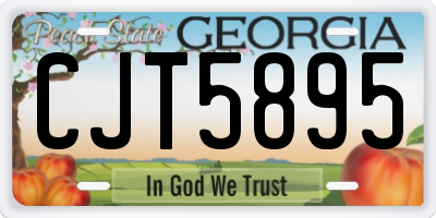 GA license plate CJT5895