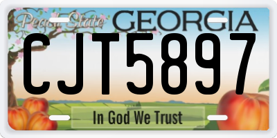GA license plate CJT5897