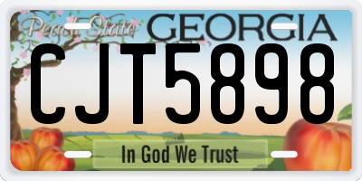 GA license plate CJT5898