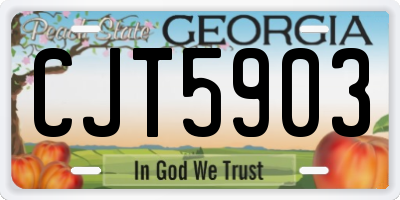 GA license plate CJT5903