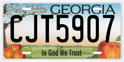 GA license plate CJT5907
