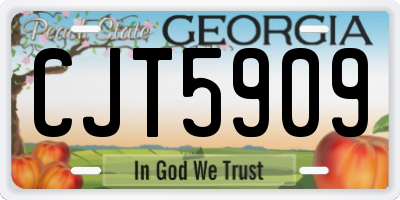GA license plate CJT5909