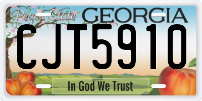 GA license plate CJT5910