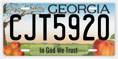 GA license plate CJT5920