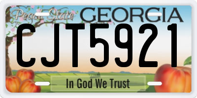 GA license plate CJT5921