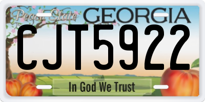 GA license plate CJT5922