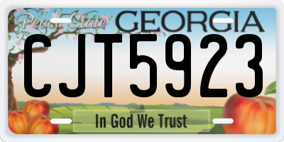 GA license plate CJT5923