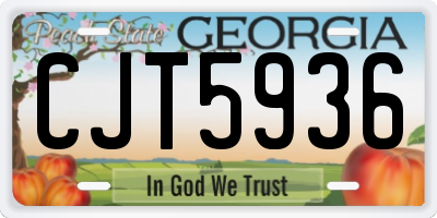 GA license plate CJT5936