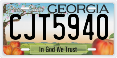 GA license plate CJT5940