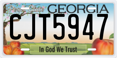 GA license plate CJT5947