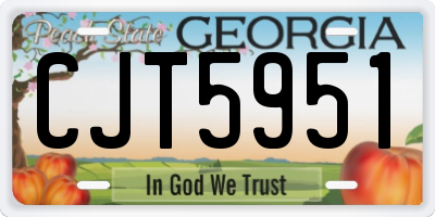 GA license plate CJT5951