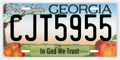 GA license plate CJT5955