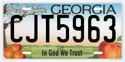 GA license plate CJT5963