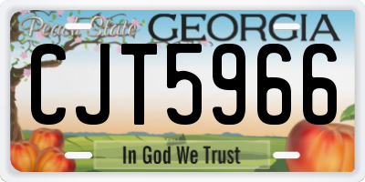 GA license plate CJT5966